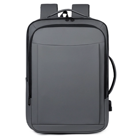 Men Business Laptop Backpack Expandable Waterproof PU Coated Travel Bag With USB Charging Port Large Capacity Work Bookbag