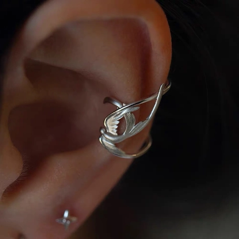 Ear Cuff Rondine Singolo Senza Buco Rame Forma Animale Elegante Nuovo Stile Cinese Gioielli Per Donna Orecchio Destro