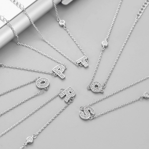 Bracciale Con Ciondolo Minimalista Rame AAA Zirconia Micro Incrostazione Inglese Lettera Pendente Regolabile Gioielli Delicati Per Donne Versatile Elegante
