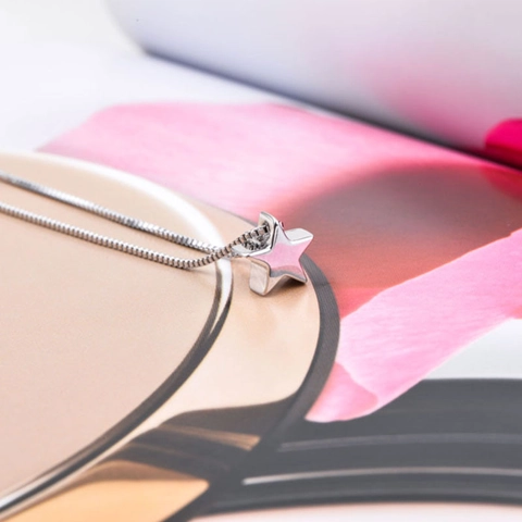 Halskette Aus Platiniertem Kupfer Minimalistische Herz Stern Geometrie Schlüsselbeinkette Süßes Geschenk Für Damen