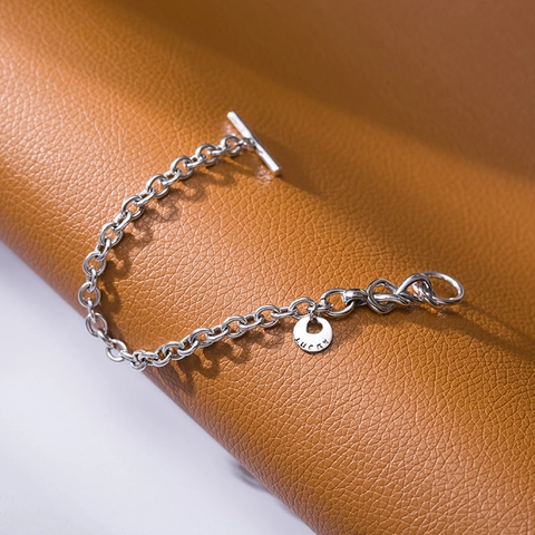 Retro Distressed Versilbertes Kupferarmband Mit Lucky Anhänger Herz Knebelverschluss Industrieller Schmuck Für Damen