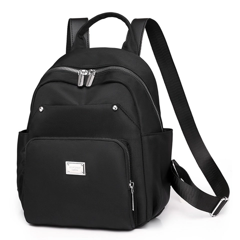 Women Nylon Fashion Backpack Water Repellent Multi Pocket Large Capacity For Daily Commute Casual Rucksack