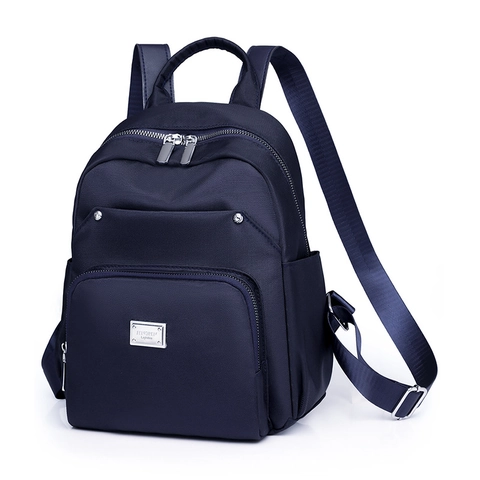 Women Nylon Fashion Backpack Water Repellent Multi Pocket Large Capacity For Daily Commute Casual Rucksack