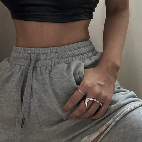 Unregelmäßige Geometrische Doppelfingerringe Für Damen Versilbertes Kupfer Minimalistischer Ins Stil Verstellbarer Ring