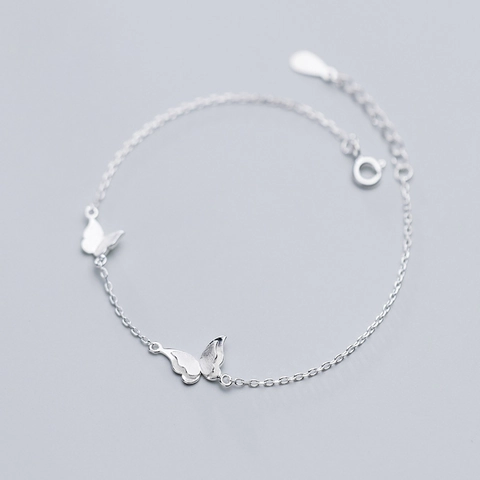 Bracciale Con Ciondolo A Farfalla In Rame Placcato Argento Piccolo Insetto Gioielli Eleganti Semplici Da Donna Regolabile