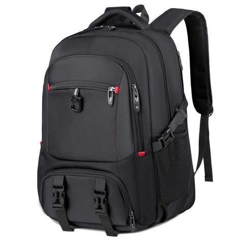 Zaino da Viaggio d'Affari da Uomo Grande Capacità Impermeabile Nylon Borsa per Laptop Con Porta USB Espandibile Escursionismo