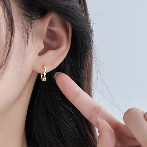 Gedraaide Mobius Oorbellen Koper Met Zirkoon En 925 Sterling Zilveren Oorstokje Geometrische Minimalistische Sieraden Dames