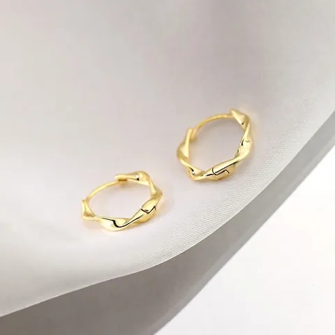 Gedraaide Mobius Oorbellen Koper Met Zirkoon En 925 Sterling Zilveren Oorstokje Geometrische Minimalistische Sieraden Dames