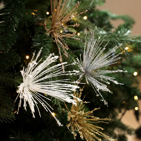 Christmas Tree Decoration Picks Firework Starburst Branches Glitter Plastic Sparkling For Holiday Home Party DIY