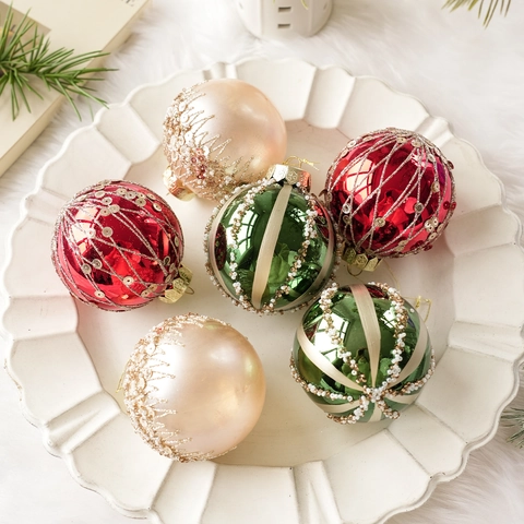 Elegante Glitzer Weihnachtskugeln Kunststoff Pailletten Künstliche Perlen Hängedekorationen Für Festliche Feiertage Weihnachtsbaum Dekor