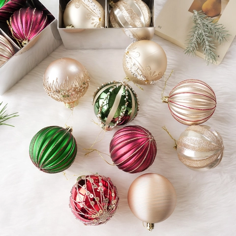 Elegante Glitzer Weihnachtskugeln Kunststoff Pailletten Künstliche Perlen Hängedekorationen Für Festliche Feiertage Weihnachtsbaum Dekor