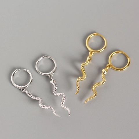 Schlangen Ohrringe Kupfer Strukturierte Tier Hänger Schmuck Gothic Punk Ins Stil Einzigartiges Geschenk Damen