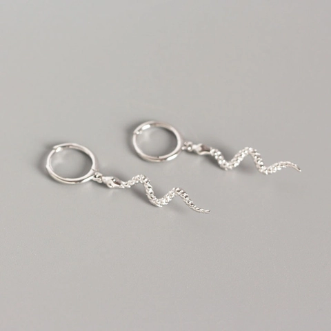 Schlangen Ohrringe Kupfer Strukturierte Tier Hänger Schmuck Gothic Punk Ins Stil Einzigartiges Geschenk Damen