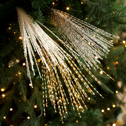 Paillettes Natalizie Pick Natalizi Spirale Rami Per Decorazione Albero Di Natale Oro Argento Bianco Forniture Per Composizioni Floreali