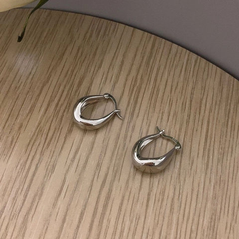 Orecchini A Cerchio Geometrici A Goccia D'acqua Con Perno In Argento Sterling 925 Gioielli In Rame Irregolari Per Donna