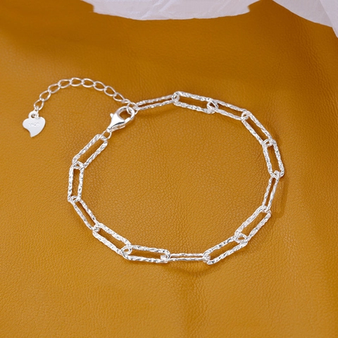 Double Layer Bracelet For Women Copper Minimalist Sparkling Gypsophila Paperclip Chain Geometric Jewelry