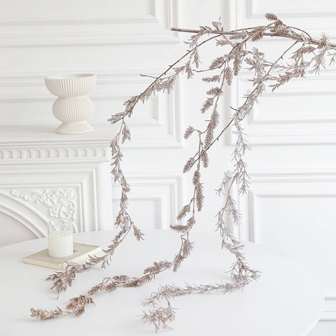 Artificial Christmas Garland Plastic Glitter Simulation Vine Branch For Festive Home Party Wedding Tree Decoration
