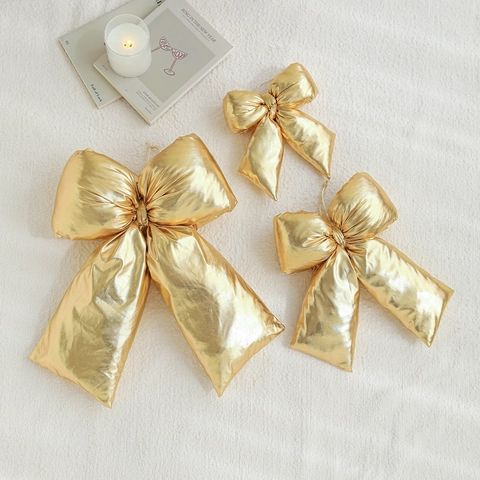 Fiocchi Di Natale Oro Metallizzato Ornamenti Decorazione Appesa Lucida Per Albero Di Natale Festa Casa