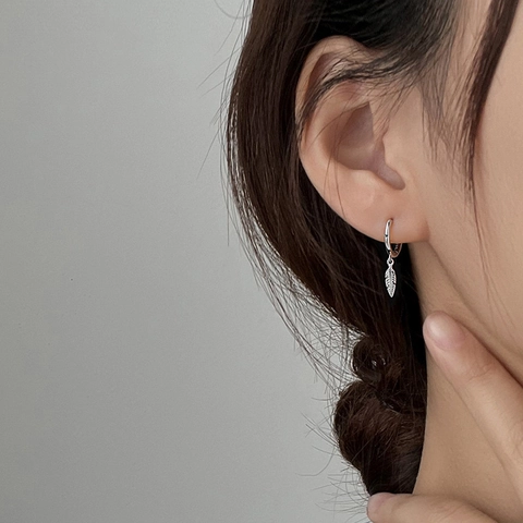 Vintage Feather Heart Hoop Earrings Rhinestone Copper Jewelry With 925 Sterling Silver Earring Post For Women Elegant Style