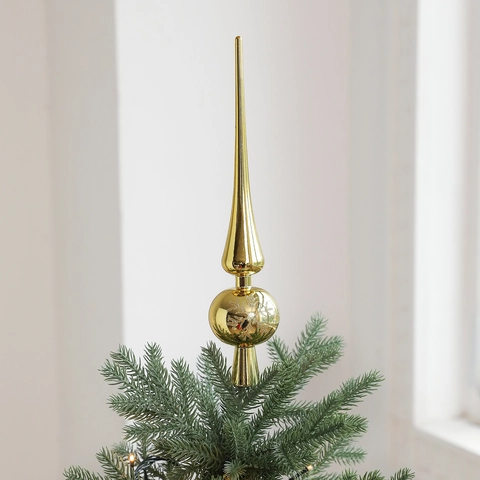 Electroplated Plastic Christmas Tree Topper Finial Ornament With Glitter Snowflake For Festive Home Holiday Decoration