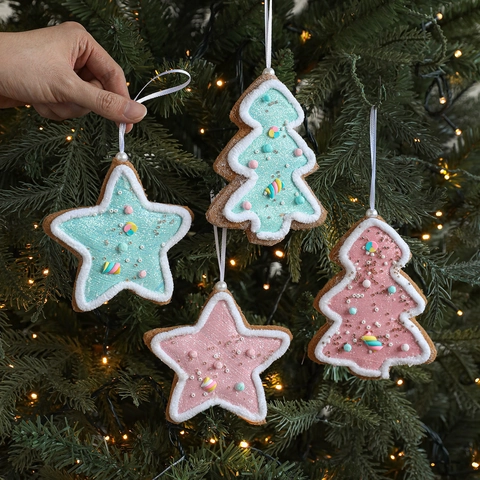 Glitzer Schaumstoff Weihnachtsbaum Stern Anhänger Blau Rosa Hängende Ornamente Mit Plüschkante Für Feiertags Party Heim Dekoration