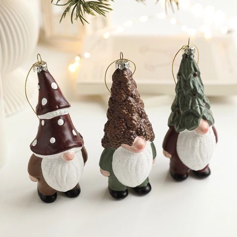 Weihnachtsgnom Anhänger Schmuck Plastik Nordischer Weihnachtsmann Baumschmuck Pilz Pinienzapfen Hut Feiertag Dekoration