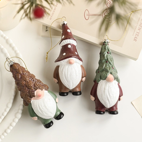 Weihnachtsgnom Anhänger Schmuck Plastik Nordischer Weihnachtsmann Baumschmuck Pilz Pinienzapfen Hut Feiertag Dekoration
