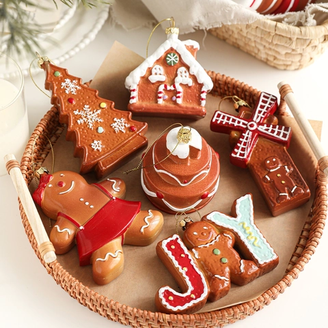 Muñeco De Jengibre Decoración Colgante De Navidad Figurita Decorativa De Plástico Para Árbol De Navidad Hogar Fiesta Regalo Festivo