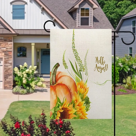 Double Sided Pumpkin Sunflower Garden Flag Autumn Thanksgiving Outdoor Yard Decoration Linen Decorative House Flag