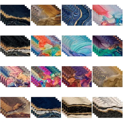 Nordische Leinen Tischsets Mit Marmordruck Wärmeisoliert Abstrakt Fluid Art Tischmatten Für Esszimmer Küche Wohnkultur
