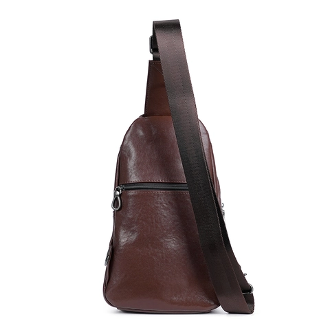 Borsa Da Petto Da Uomo In Vera Pelle Moda Sling Bag Tasche Multiple Con Zip Borsa A Tracolla Per Pendolari