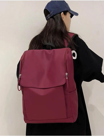 Sac à Dos de Mode Grande Capacité pour Femmes Minimaliste Coréen Sac d'École pour Ordinateur Cuir PU Imperméable Sac à Dos de Voyage