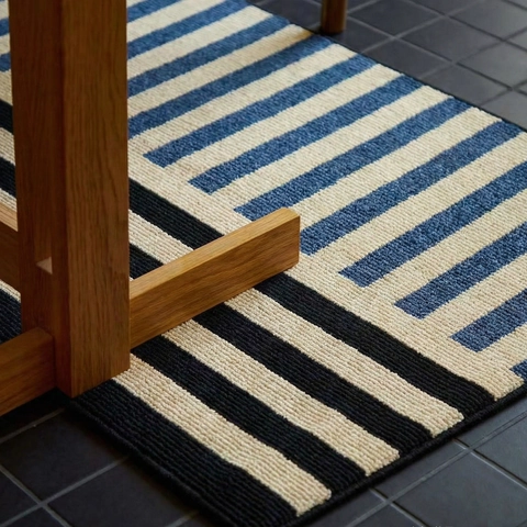 Zerbino A Righe Minimalista Moderno Antiscivolo Assorbente Tappeto Ingresso Lavabile Geometrico Interno Polipropilene