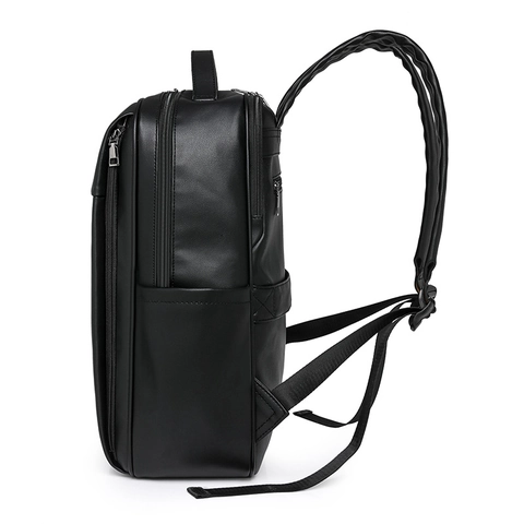 Zaino in Pelle PU Vintage Grande Capacità Borsa per Laptop Aziendale per Uomo Donna Stile Retrò Zaino da Viaggio Resistente all'Acqua