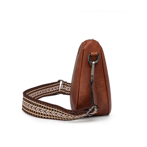 Borsa A Tracolla Retro In Pelle PU Da Donna Con Ampia Tracolla In Tessuto Bohemien Borsa A Spalla Casual Versatile
