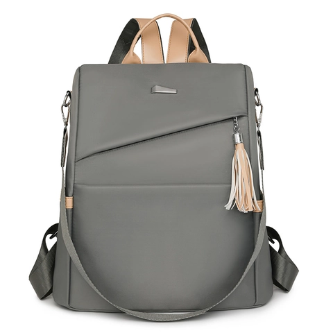 Zaino Donna Nylon Impermeabile Grande Capacità Antifurto Moda Casual Viaggio Scuola Borsa A Spalla Multifunzionale Nappa
