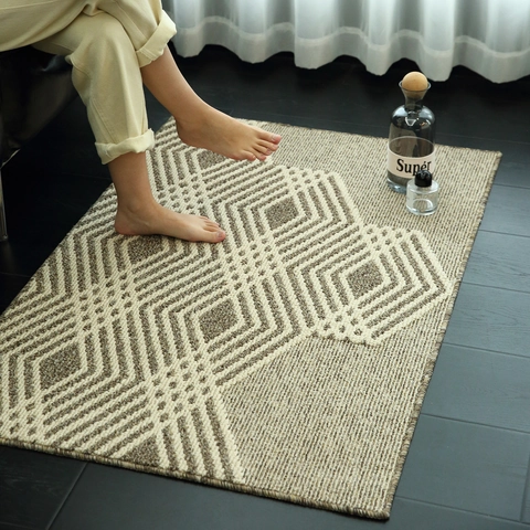 Zerbino Da Interno Con Motivo Geometrico A Diamanti Tappeto Per Ingresso Tessuto Lavabile In Lavatrice Antiscivolo