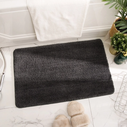 Non-Slip Water Absorbent Bathroom Mat Thick Plush Floor Rug For Shower Bedroom Entrance Modern Minimalist Rectangular Home Decor