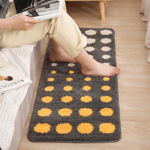 Alfombras De Cocina Absorbente De Aceite Antideslizante Alfombra De Suelo Poliéster Lavable Lunares Degradado Hogar Baño