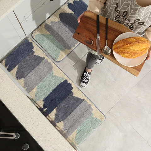 Tappeti Da Cucina Geometrici Astratti Antiscivolo Assorbenti In Fibra Di Poliestere Stile Nordico Moderno Decorazione Casa