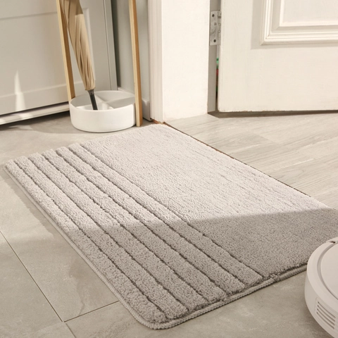 Alfombrilla de Baño de Felpa Gruesa Antideslizante Absorbente de Microfibra de Poliéster Felpudo para Entrada de Baño Alfombra Hogar