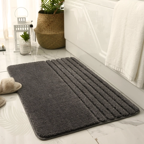 Alfombrilla de Baño de Felpa Gruesa Antideslizante Absorbente de Microfibra de Poliéster Felpudo para Entrada de Baño Alfombra Hogar
