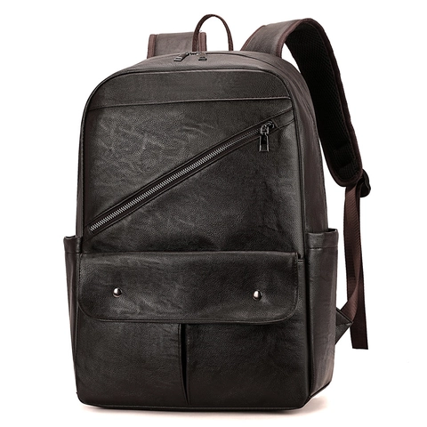 Zaino Da Lavoro Da Uomo Pelle PU Trama Litchi Impermeabile Grande Capacità Borsa Per Computer Viaggio Casual Pendolare