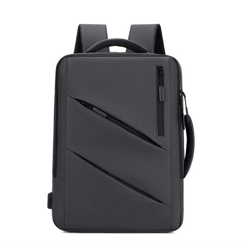 Heren Zakelijke Laptop Rugzak Minimalistisch Waterdicht USB Opladen Reistas Grote Capaciteit Nylon Schoolrugzak Voor Heren
