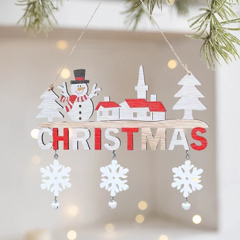 Addobbo Sospeso in Legno per Albero di Natale Babbo Natale Pupazzo di Neve Renna Modello in Legno Tagliato al Laser