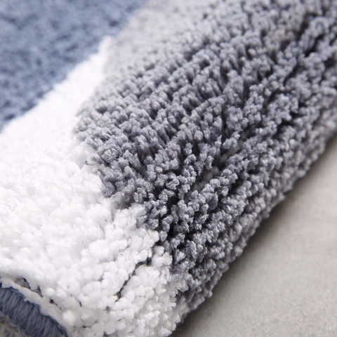 Alfombrilla de Baño Antideslizante Absorbente de Microfibra de Poliéster Gruesa Degradado Arcoiris Patrón de Pluma Alfombra