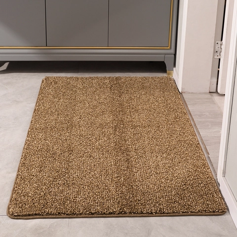 Entrance Door Mat Non-Slip Washable Thickened Polypropylene Fiber Solid Color Rectangular Dust Trapping Rug Home Decor