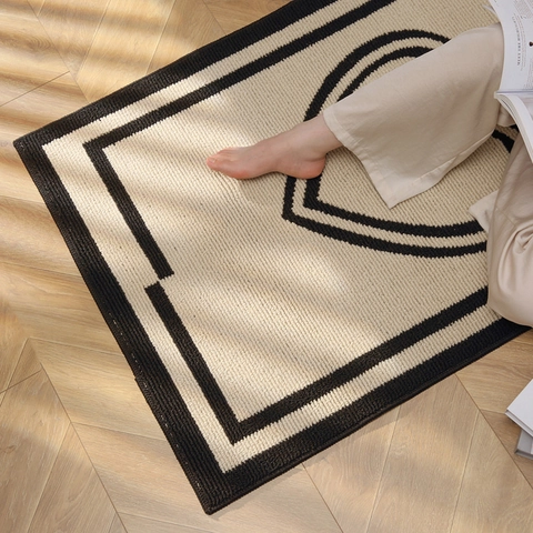 Minimalist Geometric Heart Pattern Door Mat Polypropylene Non-Slip Absorbent Entrance Hallway Carpet Machine Washable Home Decor
