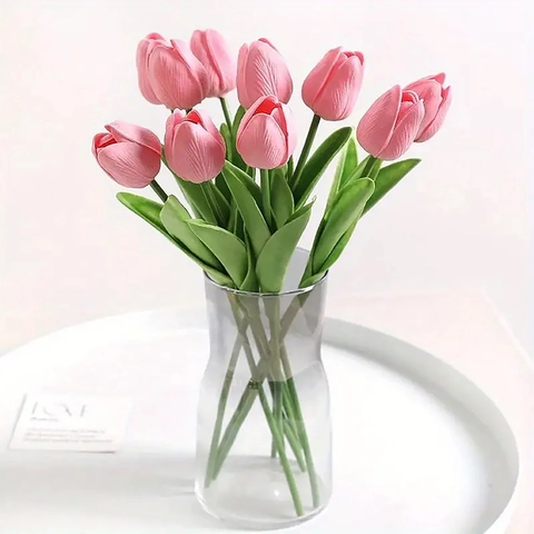 Artificial Tulip Flowers PU Plastic Faux Bouquets Real Touch Nordic Style Romantic Home Wedding Decor Photography Props