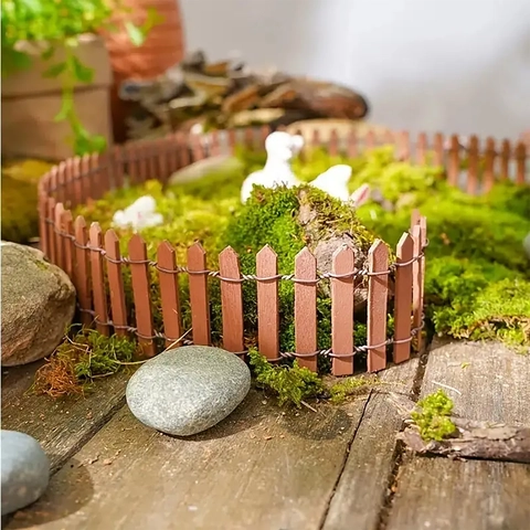 Mini Clôture de Jardin en Bois pour Décoration DIY Micro Paysage Clôture en Bois Flexible Style Pastoral Décoration Maison